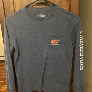 Vineyard vines long sleeve t shirt, football whale, size small